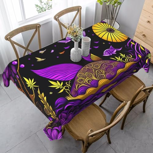 XZDAL Elegante und langlebige rechteckige Tischdecke für Esszimmer, Brunch, Hochzeit und mehr, 89 x 140 cm, Violett von XZDAL