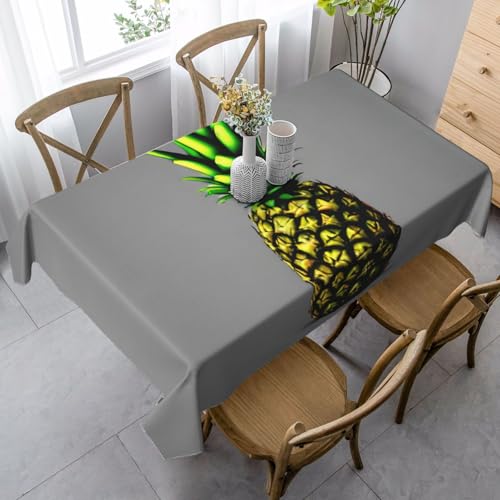 XZDAL Elegante und langlebige rechteckige Tischdecke mit Cartoon-Ananas, für Abendessen, Brunch, Hochzeit und mehr, 89 x 140 cm von XZDAL