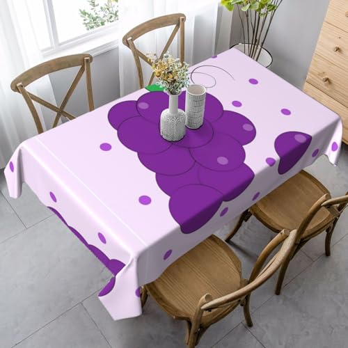 XZDAL Elegante und langlebige rechteckige Tischdecke mit Cartoon-Trauben, 89 x 140 cm, für Abendessen, Brunch, Hochzeit und mehr von XZDAL