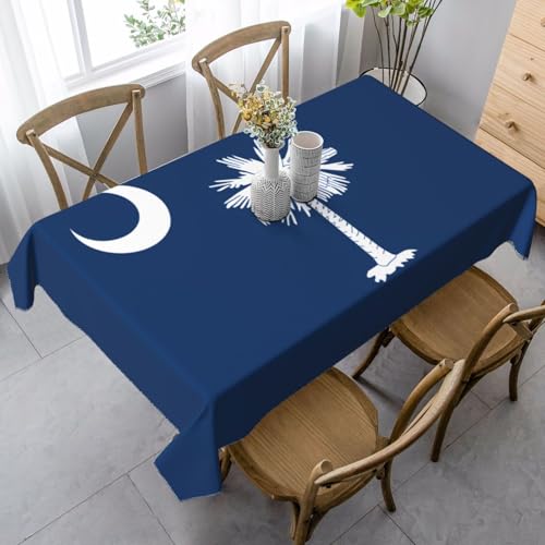 XZDAL Elegante und langlebige rechteckige Tischdecke mit South Carolina-Flagge, 89 x 140 cm, für Abendessen, Brunch, Hochzeiten und mehr von XZDAL