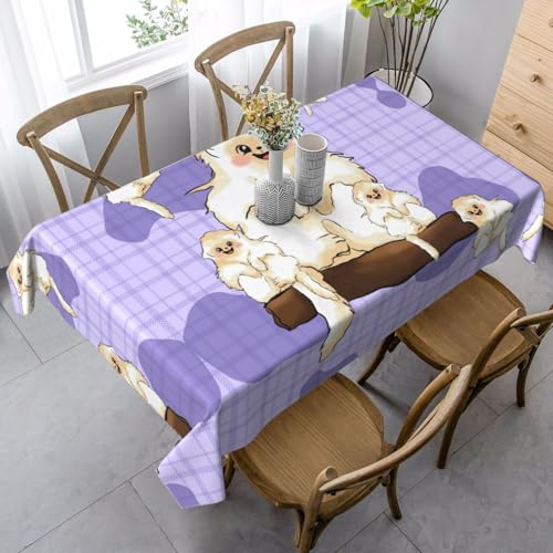 XZDAL Elegante und langlebige rechteckige Tischdecke mit niedlichem goldenen Affen, 89 x 140 cm, für Abendessen, Brunch, Hochzeit und mehr von XZDAL