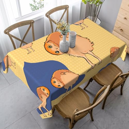 XZDAL Elegante und langlebige rechteckige Tischdecke mit schiefen Eulen, 89 x 140 cm, für Abendessen, Brunch, Hochzeit und mehr von XZDAL