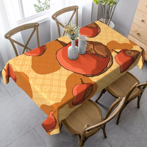 XZDAL Elegante und langlebige rechteckige Tischdecke mit süßem kleinen Hamster, 89 x 140 cm, für Abendessen, Brunch, Hochzeit und mehr von XZDAL