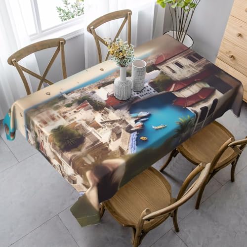 XZDAL Elegante und langlebige rechteckige Tischdecke von a Travel Dreams, für Esszimmer, Brunch, Hochzeit und mehr, 89 x 140 cm von XZDAL