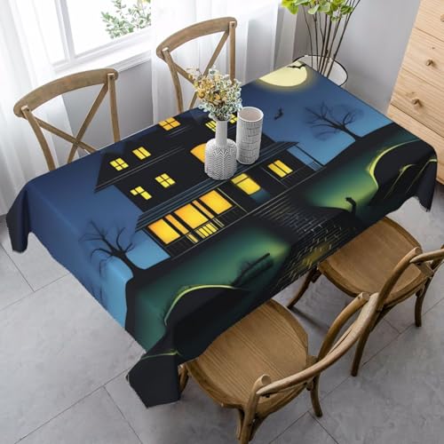 XZDAL SpookyNight Elegante und langlebige Tischdecke, rechteckig, für Abendessen, Brunch, Hochzeiten und mehr, 89 x 140 cm von XZDAL