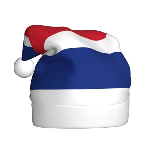 XZDCAL Flagge von Costa Rica Plüsch Weihnachtsdekoration Hut für Erwachsene, weicher weißer Rand, leichtes und festliches Accessoire von XZDCAL