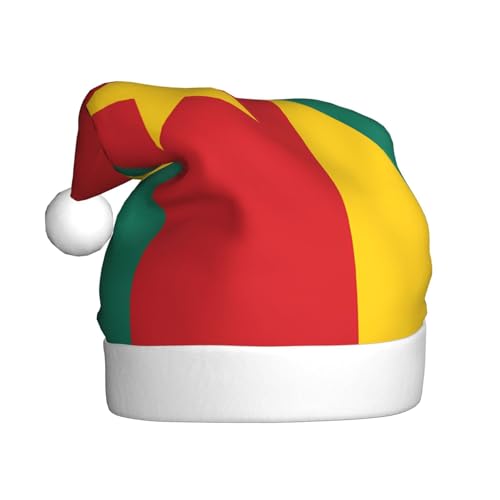 XZDCAL Flagge von Kamerun Plüsch Weihnachtsdekoration Hut für Erwachsene, weicher weißer Rand, leichtes und festliches Accessoire von XZDCAL