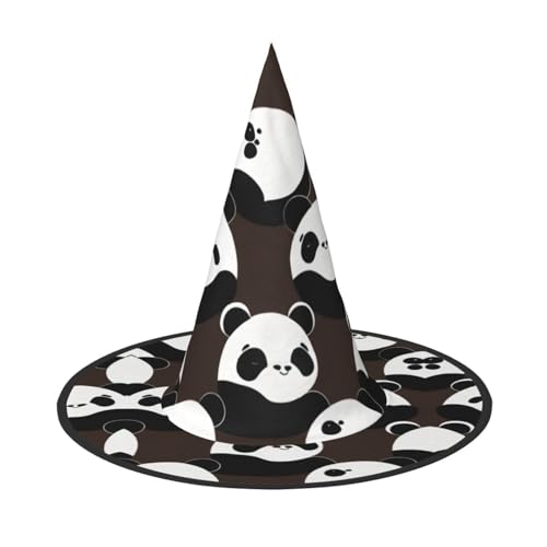 XZDCAL Twisted Panda Faltbarer Hexenhut für Halloween-Kostüm, faltbar, leicht und tragbar von XZDCAL