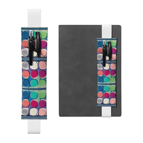 Runde Farbpalette Leder-Stifthalter-Lesezeichen: geeignet für Notizbücher, Tagebücher, Kalender, Tablet-Hüllen, Lesen, Arbeiten usw. von XZDHYZ