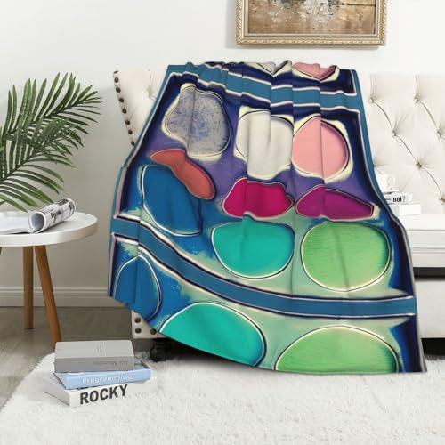 Runde Farbpalette, dicke Flanelldecke, 101,6 x 152,4 cm, weiches und gemütliches Polyester-Material von XZDLXJ