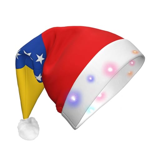 XZDLXJ Flagge von Venezuela Erwachsene Plüsch Leuchtende Urlaub Hut für Festivals, Partys, Gemeinschaftsveranstaltungen von XZDLXJ