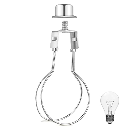 XZEIT Clip-On Lampenschirmadapter, Lampenschirm-Clip-Adapter mit Endkappe, Clip auf Lampenschirm-Adapter, Lampenschirmhalter für Clip-On-Lampen (1 Stück, Silber) von XZEIT