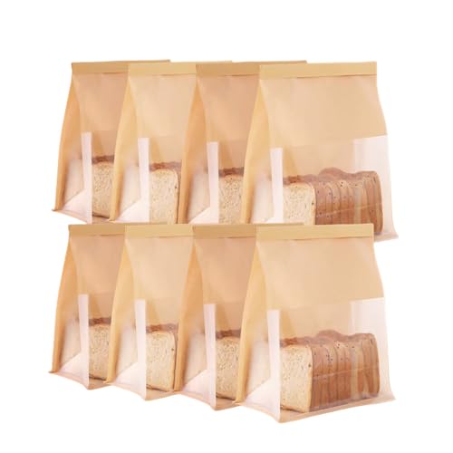 XZJMY Sauerteig-Brot-Papiertüten, Papier-Brotbeutel für hausgemachtes Brot, Lebensmittelverpackung, Keksbeutel, Brot mit Sichtfenster, Verpackung und Aufbewahrung von Backwaren, geeignet (Braun, L) von XZJMY