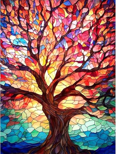 XZLXU DIY Diamond Art Painting Baum des Lebens 5D Erwachsene Diamant Kunst Vollrund Bohrer Kreuzstich Kristall Strass Home Wanddekoration Geschenke 30,5 x 40,6 cm von XZLXU