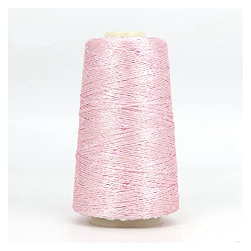 XZMALZYC 50 g ca. 350 m Multi-Color-Pailletten verzierte Handstrickgarn-Mode-Partner-Garn ideal zum Stricken mit Wollwollgarn (Color : 046light pink) von XZMALZYC