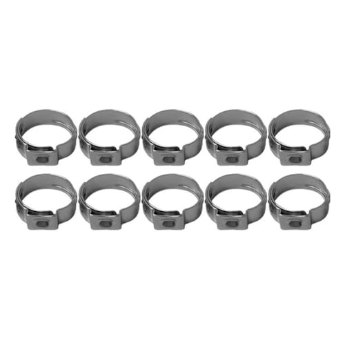 XZMJDZSWN Einohr-Schlauchklemmen 10Pcs Einziges Ohr Edelstahl Hydraulische Schlauch Klemmen Kraftstoff Luft Wasser Rohr Schlauch O Clips Zug Boot Schiff Auto Auto Zubehör, von XZMJDZSWN