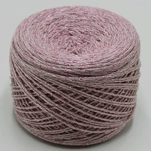 XZMJDZSWN Garn 100 g Garn for Stricken und Häkeln, Matethreads, DIY-Häkeln, Metallic + Baumwolle, metallisierter Faden, Handstricken, gemischt(Purple pink) von XZMJDZSWN