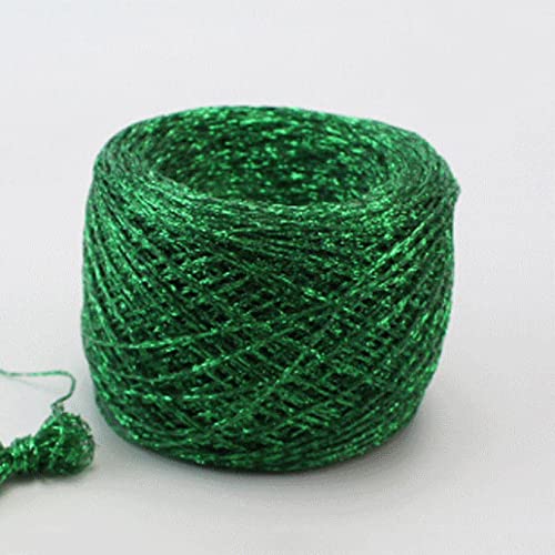 XZMJDZSWN Garn 200 g/Los Garn for Stricken und Häkeln Matethreads DIY Garne Häkeln Metallic + Baumwolle Metallisierter Faden Handstricken(44 Green) von XZMJDZSWN