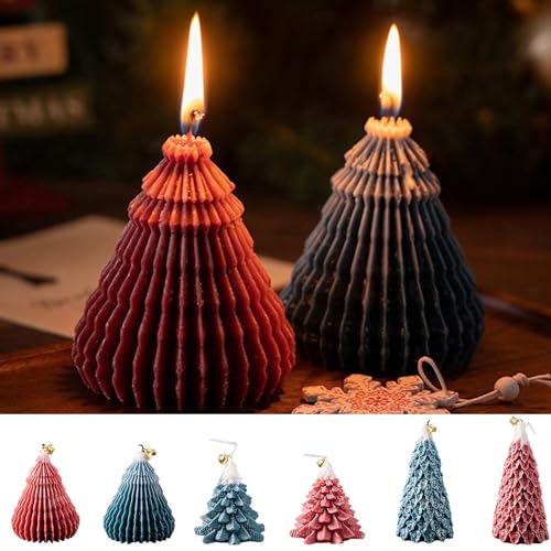 Kerzenform Silikon Weihnachtsbaum Kerzenformen zum Gießen Silikon Handgefertigte Kerzenform Silikonform Kerze Kerzengießform Kerzen Silikonform CandleMold Kerzen Formen für Weihnachten (A, One Size) von XZincer