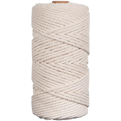 Natürliche Makramee-Schnur, 3 mm x 109 Yards, farbiges Makramee-Seil, Makramee-, Bunte Bastelschnur für Wandbehang, Kleiderbügel, Basteln, Stricken Werkzeugset Für Handwerker (Beige, A) von XZincer