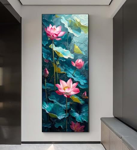 5D Diamond Painting Blume Lotus, Diamond Painting groß xxl 240 X 90 cm, Diamant Painting Bilder Cross Stickerei, DIY Diamond-Painting Mosaik Full Drill Crystal, Kreativ Set für Wand Home Décor q157 von Xaafeze