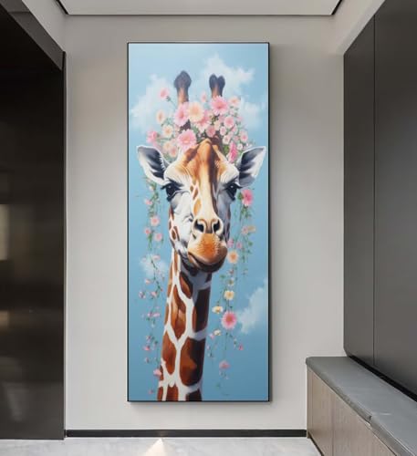 5D Diamond Painting Blumen Giraffe, Diamond Painting groß xxl 240 X 90 cm, Diamant Painting Bilder Cross Stickerei, Diamond-Painting Mosaikherstellung Full Drill Crystal für Wand Home Décor Gifts q133 von Xaafeze