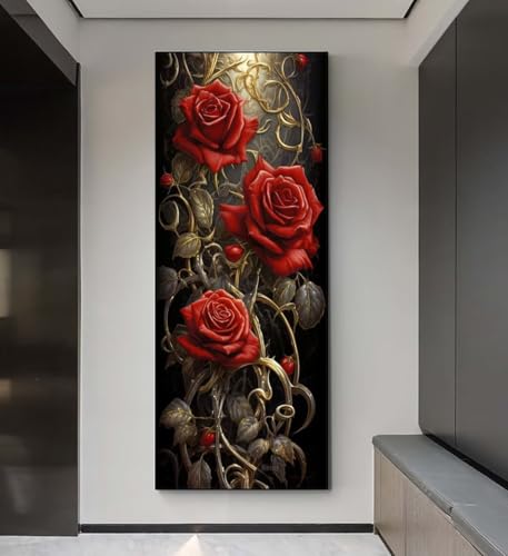 5D Diamond Painting Blumen Rosen, Diamond Painting groß xxl 240 X 90 cm, Diamant Painting Bilder Cross Stickerei, Diamond-Painting Mosaikherstellung Full Drill Crystal für Wand Home Décor, Gifts q139 von Xaafeze