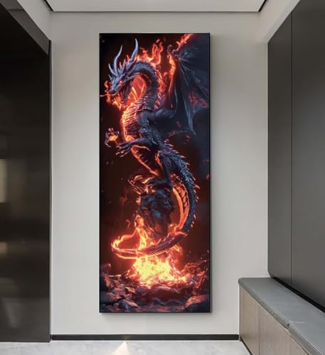 5D Diamond Painting Drachenflamme, Diamond Painting groß xxl 155 X 75 cm, Diamant Painting Bilder Cross Stickerei, Diamant Kunst Mosaikherstellung Full Drill Crystal für Wand Home Décor, Geschenk q115 5D Diamond Painting Drachenflamme, Diamond Painting groß xxl 155 X 75 cm, Diamant Painting Bilder Cross Stickerei, Diamant Kunst Mosaikherstellung Full Drill Crystal für Wand Home Décor, Geschenk q115 von Xaafeze
