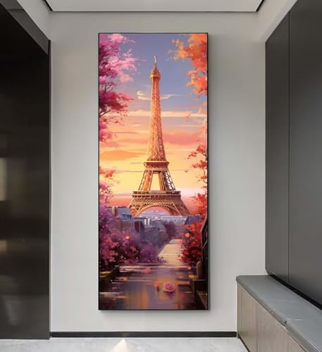 5D Diamond Painting Eiffelturm Landschaft,DIamond Painting groß xxl 240 X 90 cm,DIamant Painting Bilder Cross Stickerei,DIamond-Painting Mosaikherstellung Full Drill Crystal für Wand Home Décor q130 von Xaafeze