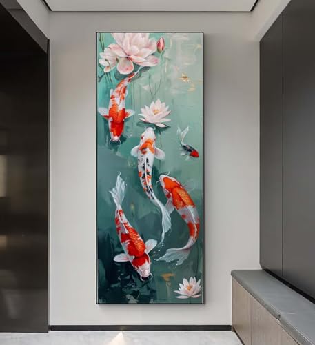 5D Diamond Painting Koi Lotus, Diamond Painting groß xxl 240 X 90 cm, Diamant Painting Bilder Cross Stickerei, Diamond-Painting Mosaik Full Drill Crystal, Kreativ Set für Wand Home Décor Gift q161 von Xaafeze