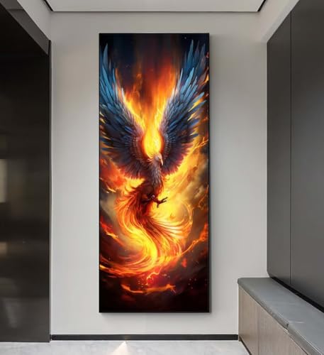 5D Diamond Painting Phönix Flamme, Diamond Painting groß xxl 240 X 90 cm, Diamant Painting Bilder Cross Stickerei, Diamond-Painting Mosaikherstellung Full Drill Crystal für Wand Home Décor, Gifts q129 von Xaafeze