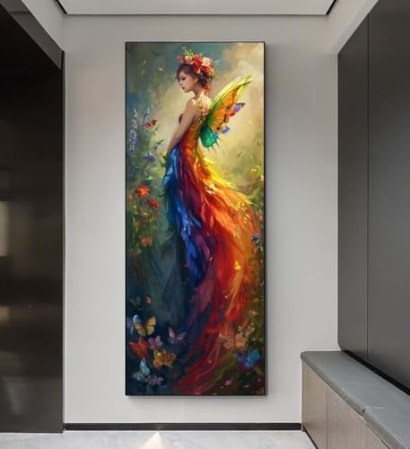 5D Diamond Painting Schmetterling Mädchen,DIamond Painting groß xxl 240 X 90 cm,DIamant Painting Bilder Cross Stickerei,DIamond-Painting Mosaikherstellung Full Drill Crystal für Wand Home Décor q146 von Xaafeze