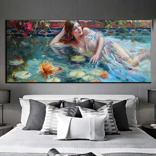 5D Diamond Painting Teich Dame, Diamond Painting groß xxl 200 X 80 cm, Diamant Painting Bilder Cross Stickerei, DIY Diamond-Painting Mosaik Full Drill Crystal, Kreativ Set für Wand Home Décor q295 von Xaafeze