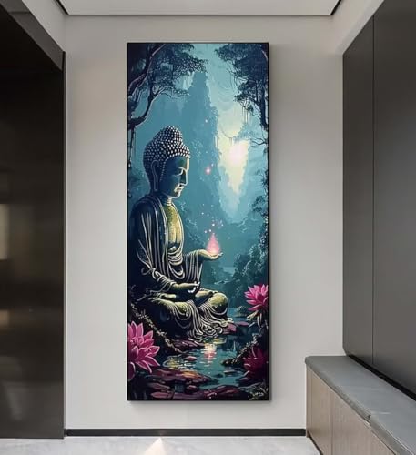 5D Diamond Painting Zen Lotus, Diamond Painting groß xxl 260 X 100 cm, Diamant Painting Bilder Cross Stickerei, Diamond-Painting Mosaik Full Drill Crystal, Kreativ Set für Wand Home Décor Gift q143 von Xaafeze