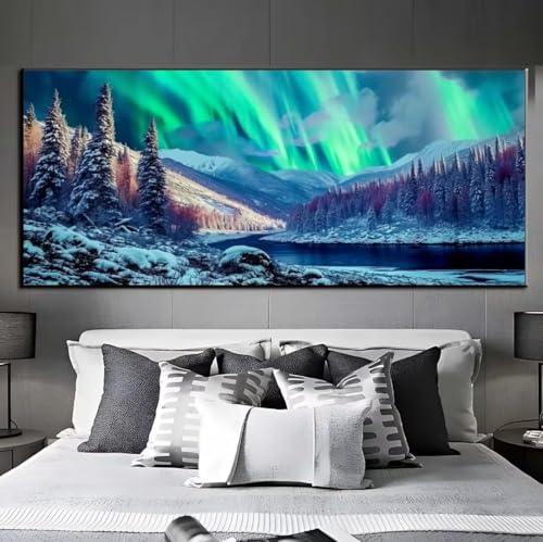 Diamond Painting Aurora Schnee Diamond Painting Erwachsene, 5D Diamant Painting Bilder Embroidery, Daiments Painting Basteln Erwachsene, DIY Diamond Painting Artdot für Wand Décor 100x260 cm q339 von Xaafeze