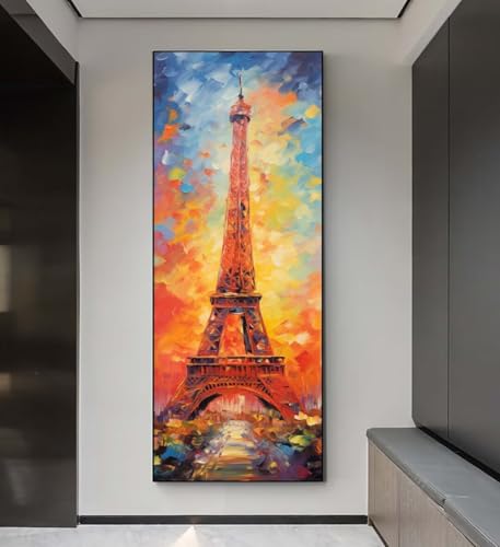 Diamond Painting Eiffelturm Landschaft Diamond Painting Erwachsene, 5D Diamant Painting Bilder Crystal Embroidery,Daiments Painting Basteln Erwachsene,DIamond Painting Artdot, Wand Décor 55x110 cm q82 von Xaafeze