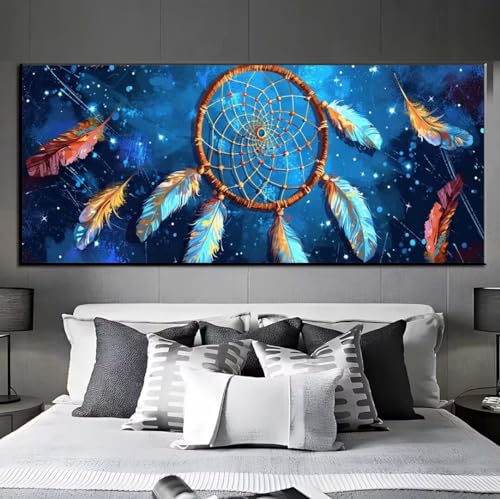 Diamond Painting Federn Traumfänger,Diamond Painting groß xxl 30 X 90 cm,Diamant Painting Bilder Cross Stickerei,Diamond-Painting Mosaikherstellung Full Drill Crystal für Wand Home Décor,Gifts q426 von Xaafeze