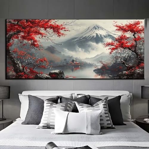 Diamond Painting Japan Landschaft Diamond Painting Erwachsene, 5D Diamant Painting Bilder Crystal Embroidery, Daiments Painting Basteln Erwachsene, Diamond Painting Artdot für Wand Décor 50x150cm q365 von Xaafeze