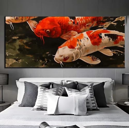 Diamond Painting Koi Tiere Diamond Painting Erwachsene, 5D Diamant Painting Bilder Crystal Embroidery, Daiments Painting Basteln Erwachsene, DIY Diamond Painting Artdot für Wand Décor 30x70 cm q324 von Xaafeze