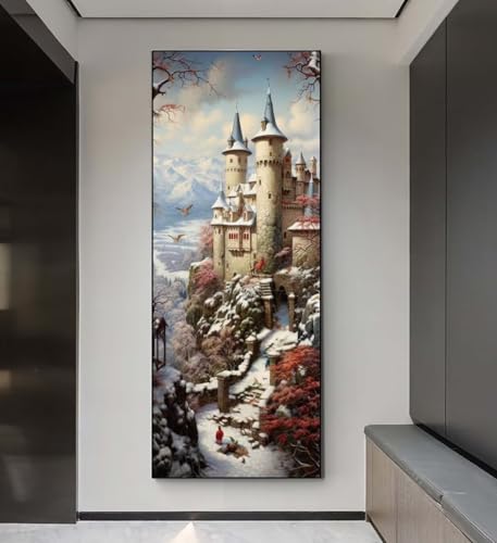 Diamond Painting Schloss Schneeszene Diamond Painting Erwachsene, 5D Diamant Painting Bilder Embroidery, Daiments Painting Basteln Erwachsene, Diamond Painting Artdot für Wand Décor 90x240 cm q226 von Xaafeze