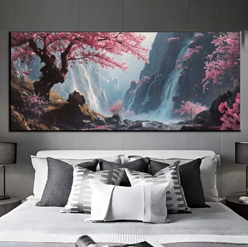 Diamond Painting Wasserfall Landschaft,Diamond Painting groß xxl 50 X 150 cm,Diamant Painting Bilder Cross Stickerei,Diamond-Painting Mosaikherstellung Full Drill Crystal für Wand Home Décor q283 von Xaafeze