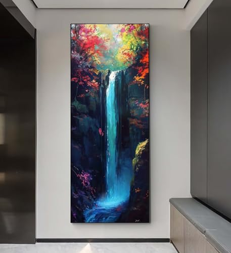 Diamond Painting Wasserfall Landschaft Diamond Painting Erwachsene, 5D Diamant Painting Bilder Embroidery, Daiments Painting Basteln Erwachsene, Diamond Painting Artdot, Wand Décor 100x260 cm q135 von Xaafeze