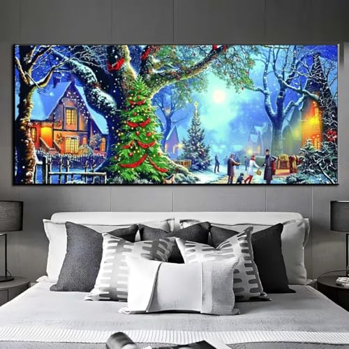 Diamond Painting Weihnachten Landschaft Diamond Painting Erwachsene, 5D Diamant Painting Bilder Embroidery, Daiments Painting Basteln Erwachsene, Diamond Painting Artdot, Wand Décor 100x260 cm q228 von Xaafeze