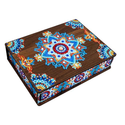 Xafrstyu DIY Diamant Malerei Schmuck Box, Klassische Mandala Diamond Painting Schmuckkästchen, Diamant Kunst große Kapazität Organizer Storage Box für Frauen Mädchen (D) von Xafrstyu