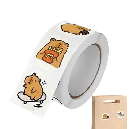 Capybara Scrapbook Sticker Decal, Adhesive Capybara Decals for Scrapbooking, Adhesive Capybara Cute Brown Stickers Decals for Water Bottle, Motorrad, Laptop von Xasbseulk