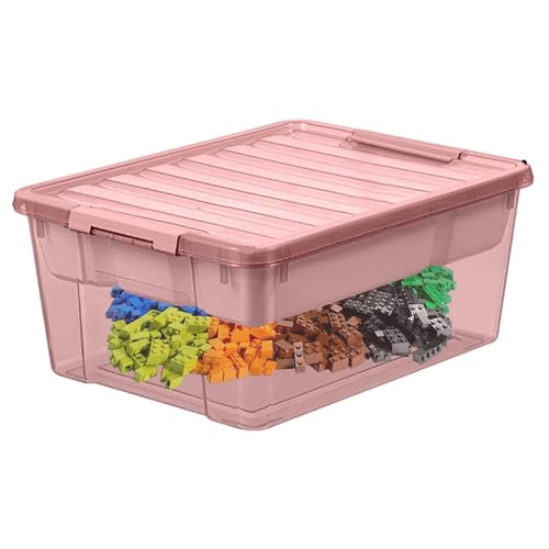 Xasbseulk Spielzeug-Aufbewahrungsbehälter, Spielzeugbehälter, Organizer mit Deckel, abnehmbare Ziegelstein-Box, transparente Aufbewahrungsbox für Küche, Wohnzimmer, Schlafzimmer von Xasbseulk