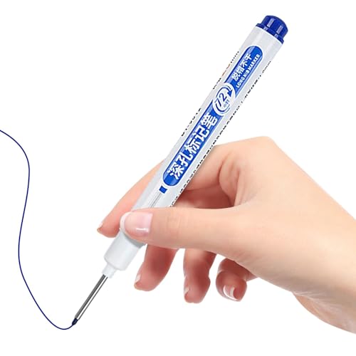 Xasbseulk Tieflochmarker Stift - Multifunktionaler Marker mit langer Spitze | Tieffliesenmarkierer auf Ölbasis | Schnelltrockener Markierungsstift zum Markieren | Wasserfester Markierungsstift für von Xasbseulk