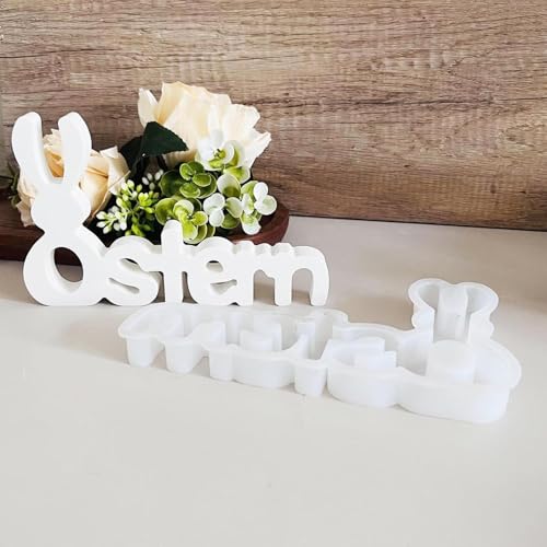 Silikonformen Gießformen Osterns, Gießformen Silikon Osterns Frohe, 3D Silikon Gießform Osterns, Osteralphabet Silikonform Frühling Zum Gießen, Giessformen Silikon Für Osterdeko Handwerk von Xatteua