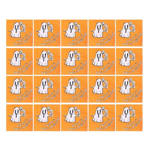 Xatteua Halloween-Papierservietten,Geisterservietten | Halloween-Dinnerservietten,Halloween-Servietten-Partydekorationen, bedruckte Servietten mit Halloween-Boo-Geistermotiv für Partyzubehör von Xatteua