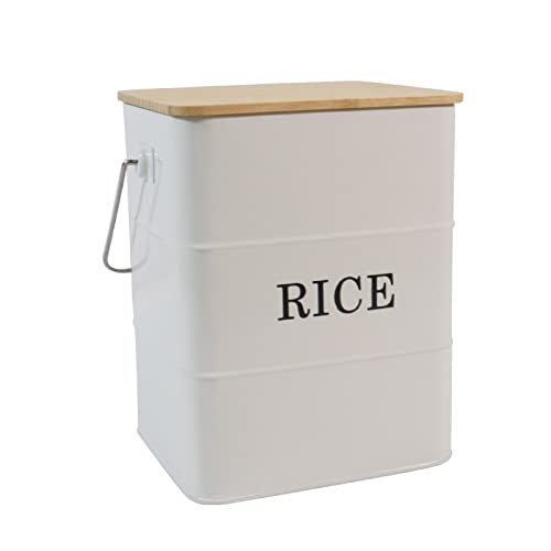 Xbopetda Reisbehälter, Metall Reis Aufbewahrungsbehälter, Quadratischer Reisbehälter mit Deckel & Schaufel, Versiegelte Reis Aufbewahrungsbox für Küche, Frischhaltedose für Reismehl Sojabohnen von Xbopetda
